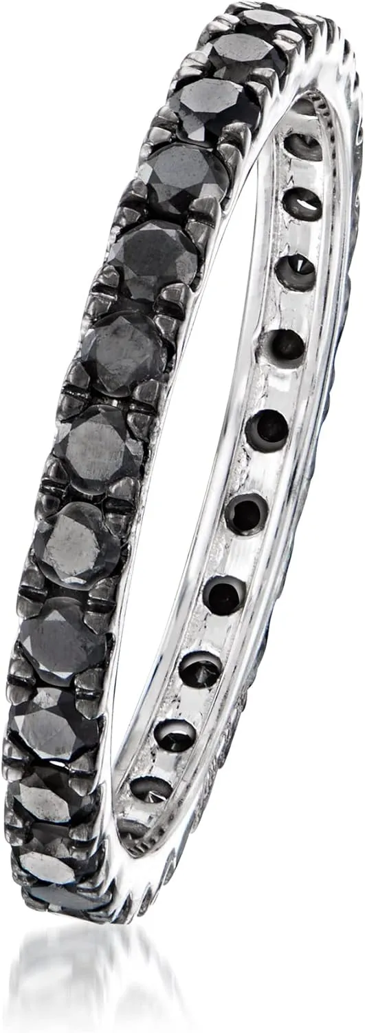 Ross-Simons 2.00 ct. t.w. Black Diamond Eternity Band in 14kt White Gold