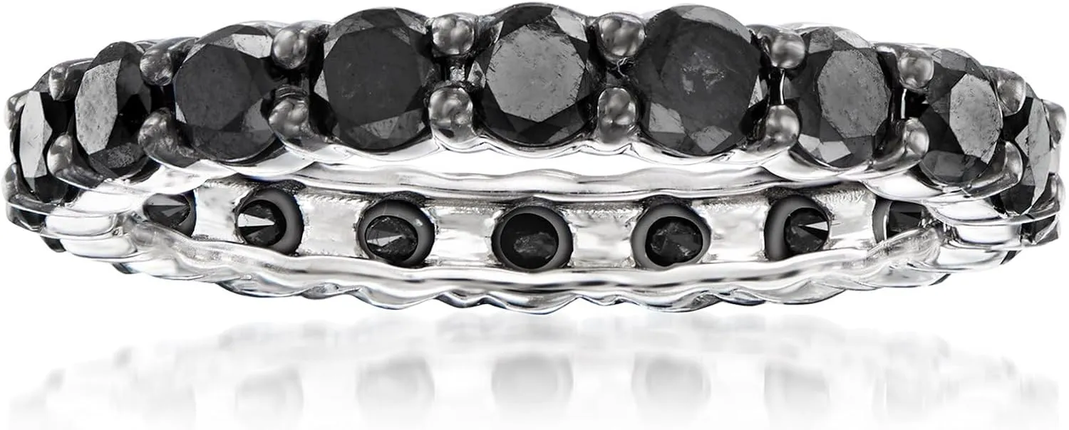 Ross-Simons 2.00 ct. t.w. Black Diamond Eternity Band in 14kt White Gold