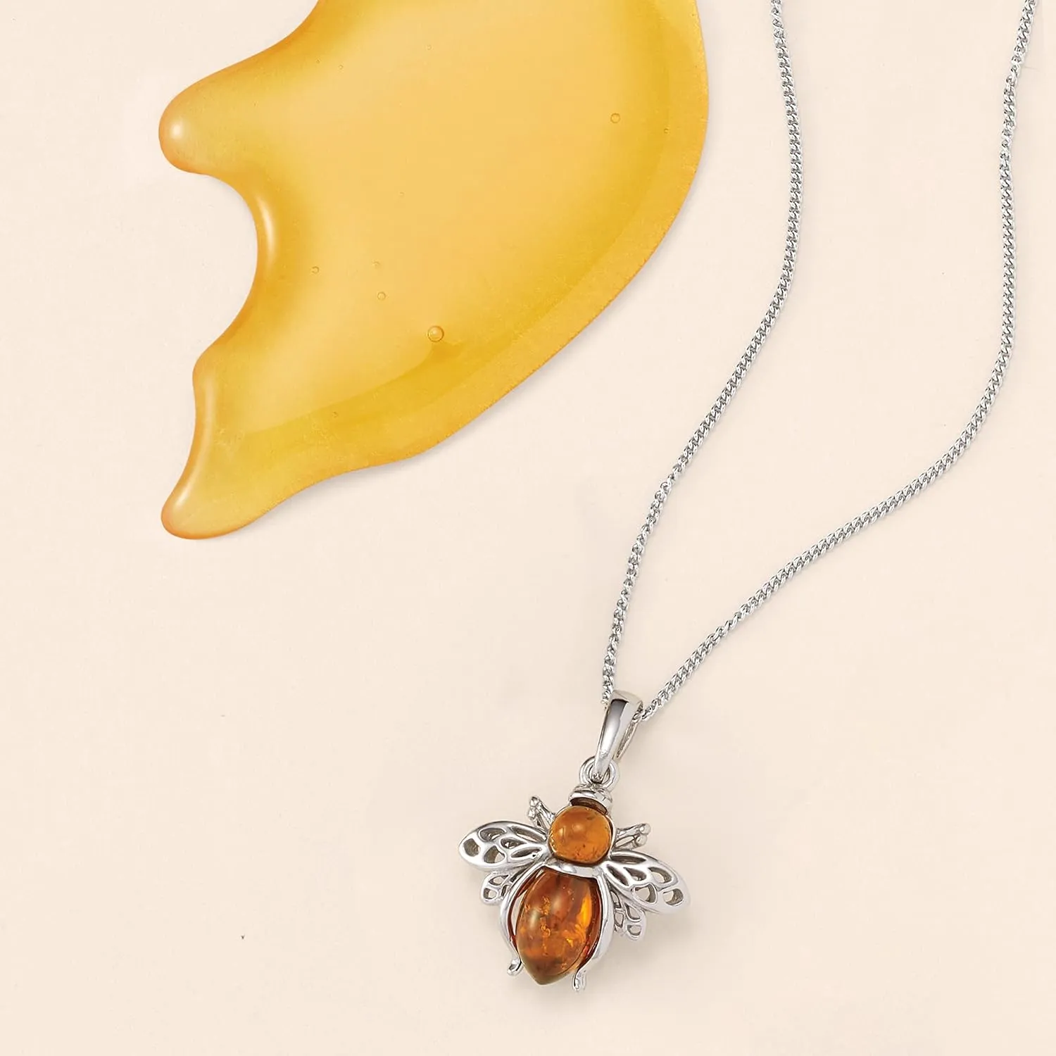 Ross-Simons Bumblebee Pendant Necklace in Sterling Silver