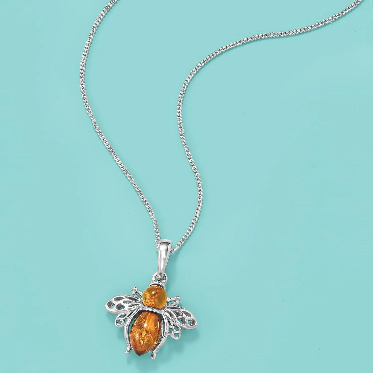 Ross-Simons Bumblebee Pendant Necklace in Sterling Silver
