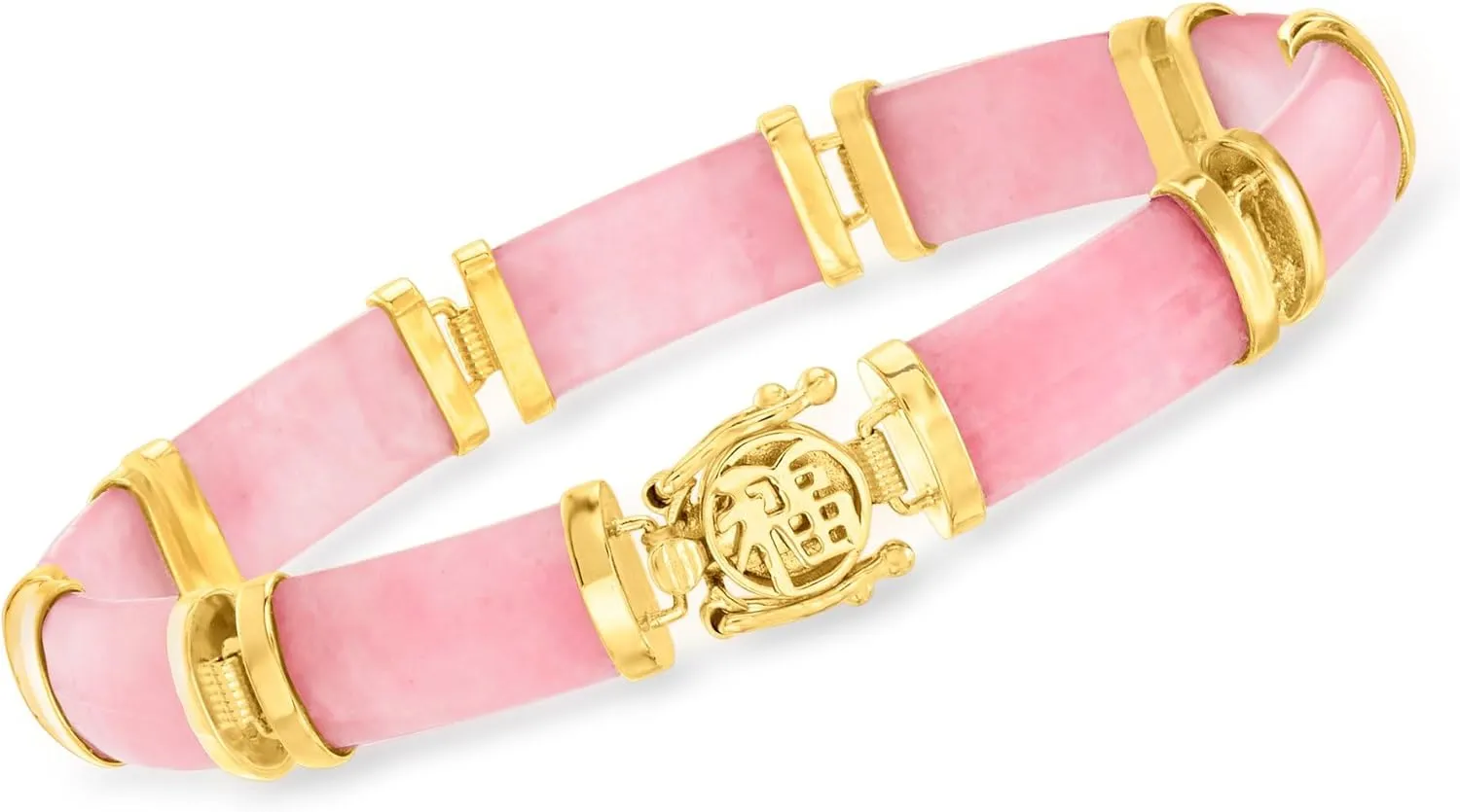 Ross-Simons Good Fortune Jade Bracelet in 18kt Gold Over Sterling