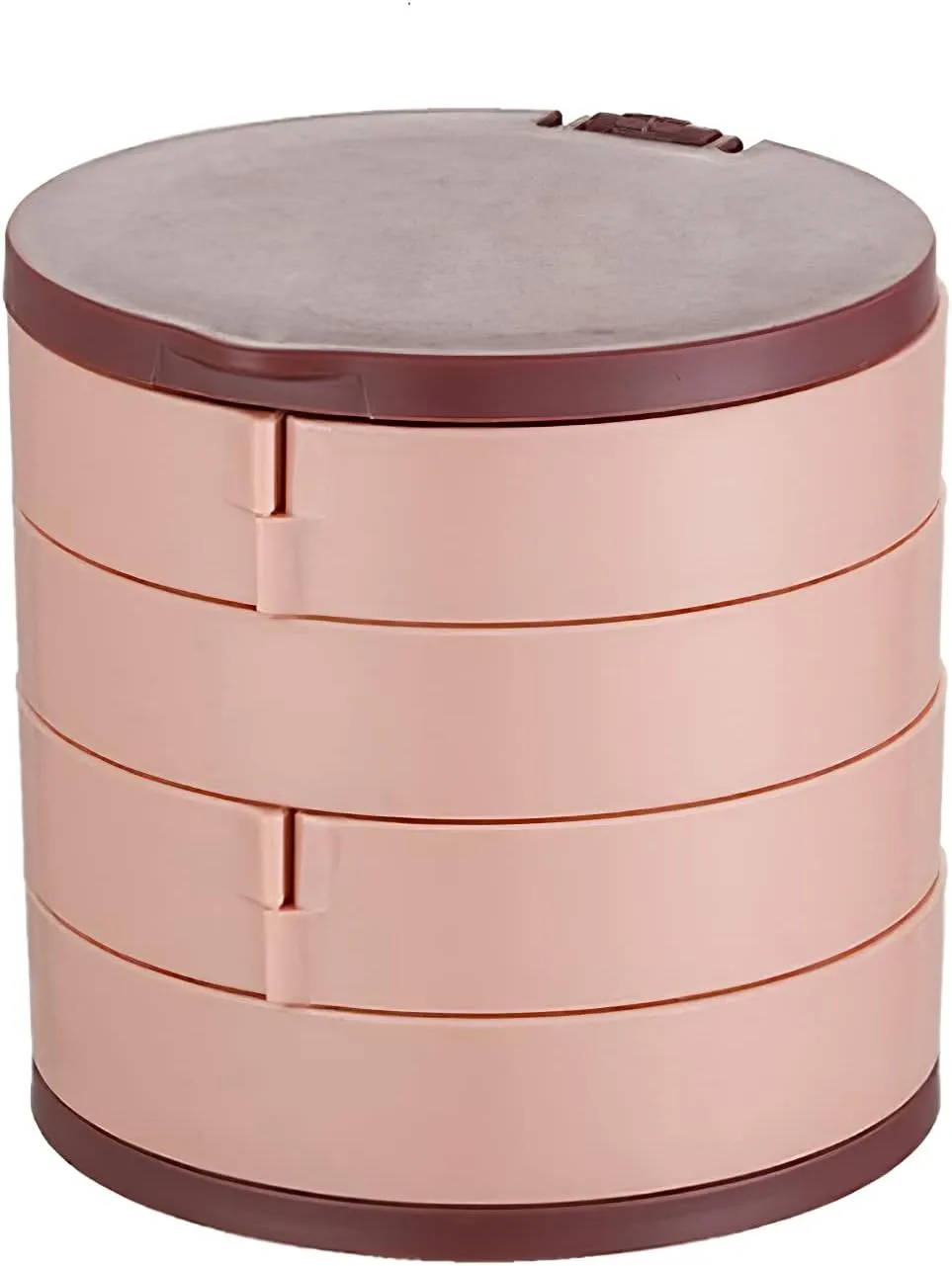 Rotatable Tiered Jewelry Storage, Rotating Jewelry Box, Earring Containers Organizer, Travel Tray with Lid, Rings Necklace Bracelet Display Case, Gift for Girls Mother Women 4-Rotating