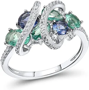 Santuzza 925 Sterling Silver Twist Ring White Cubic Zirconia Rings