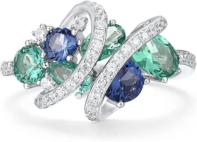 Santuzza 925 Sterling Silver Twist Ring White Cubic Zirconia Rings
