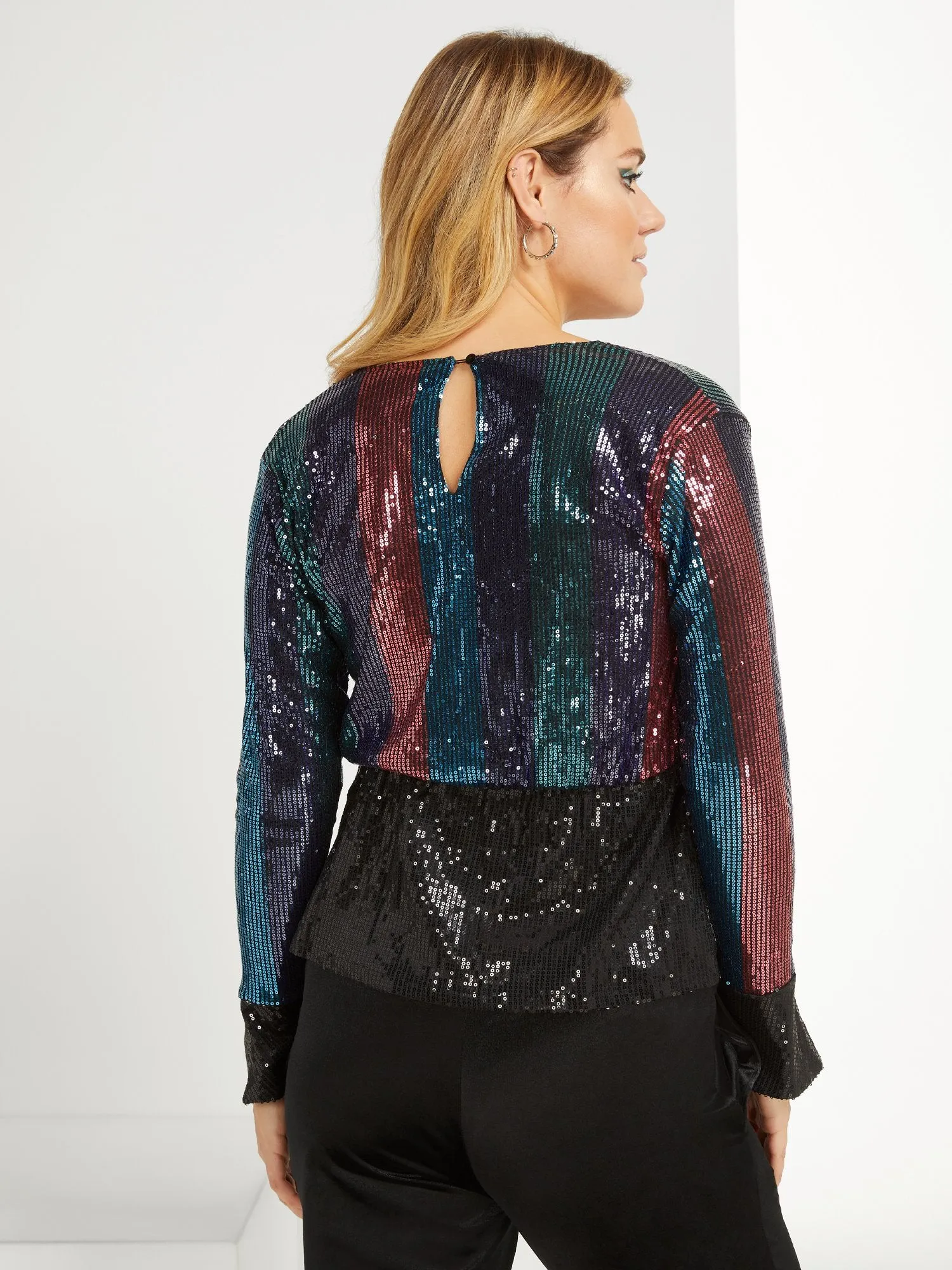 Sequin V-Neck Top