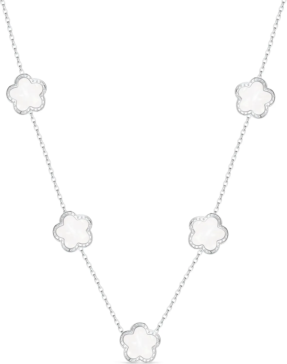 SHINYY 5 Leaf Clover Choker Necklace for Women 18K Gold Plated Stainless Steel Black Lucky Five Leaf Dangle Chain Jewelry Gift for Mother and Daughter