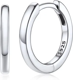Silvora 925 Sterling Silver Small Hoop Earrings for Women Huggie Earrings Hypoallergenic Cartilage Earrings Tiny Hoops 6mm/8mm/10mm/12mm