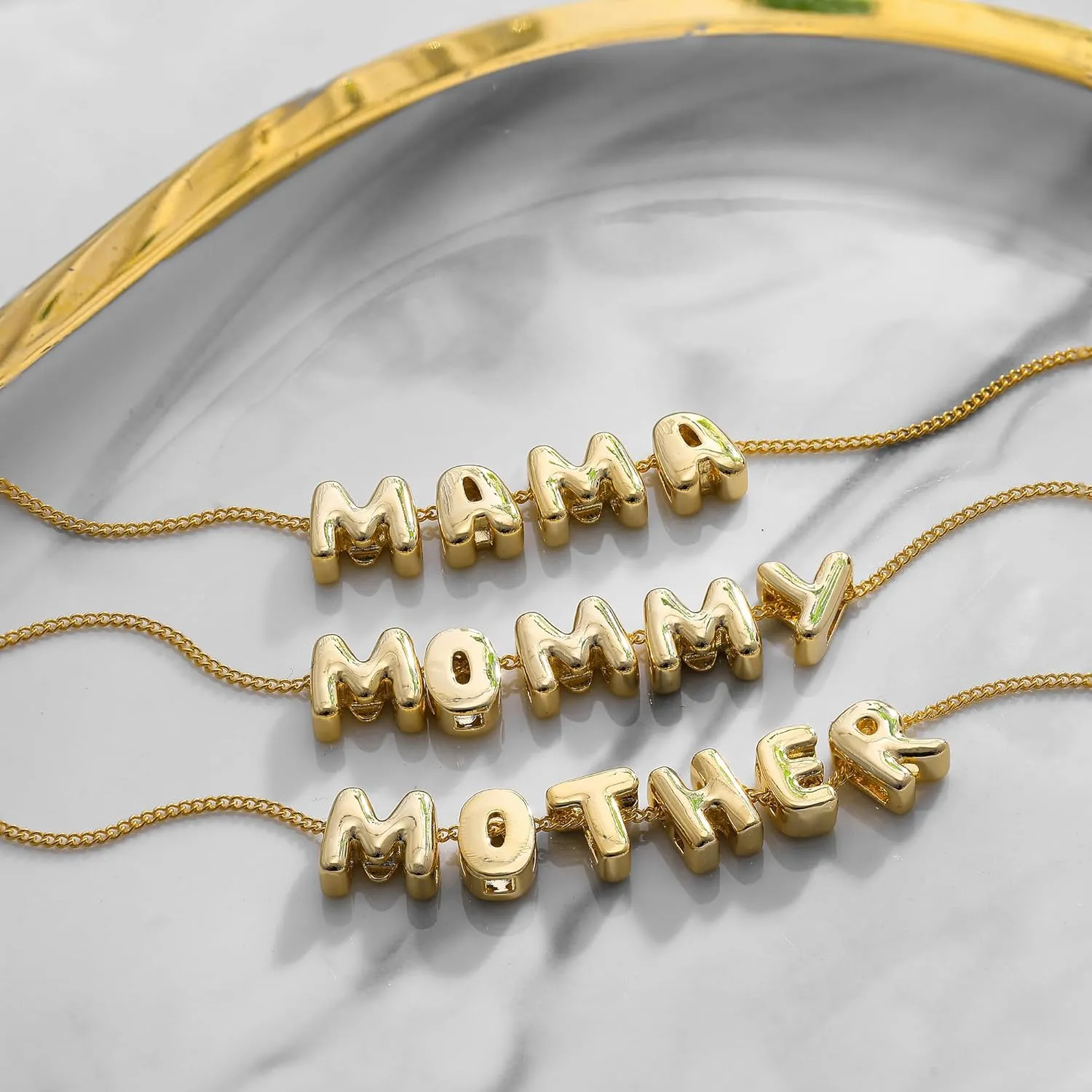 SLOONG Mama Necklace Letter Necklace 18K Gold Plated Dainty Mother and Daughter Matching Gift for New Mom Boyfriends Mom Women Mother's Day Mama Gifts