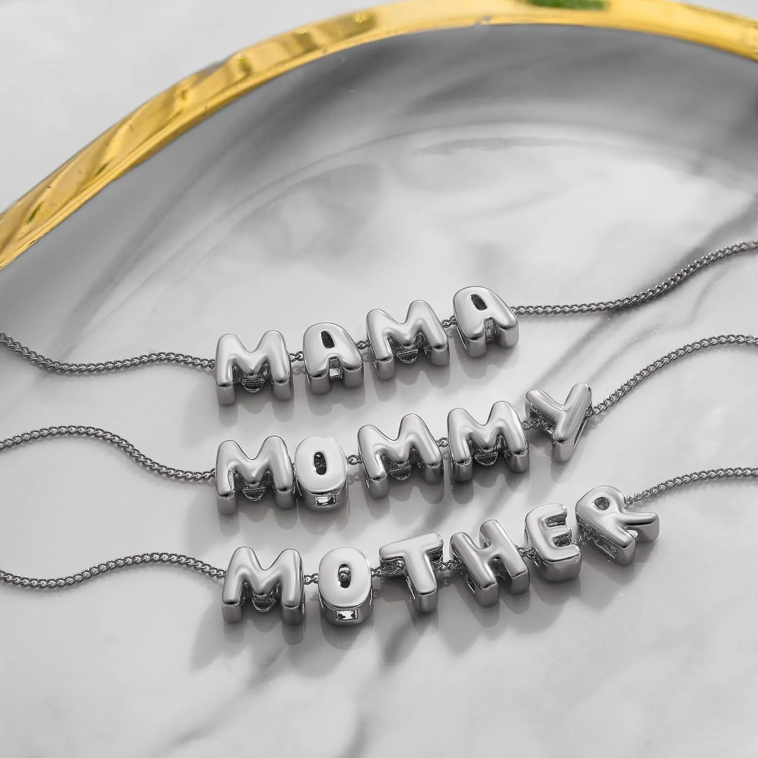 SLOONG Mama Necklace Letter Necklace 18K Gold Plated Dainty Mother and Daughter Matching Gift for New Mom Boyfriends Mom Women Mother's Day Mama Gifts
