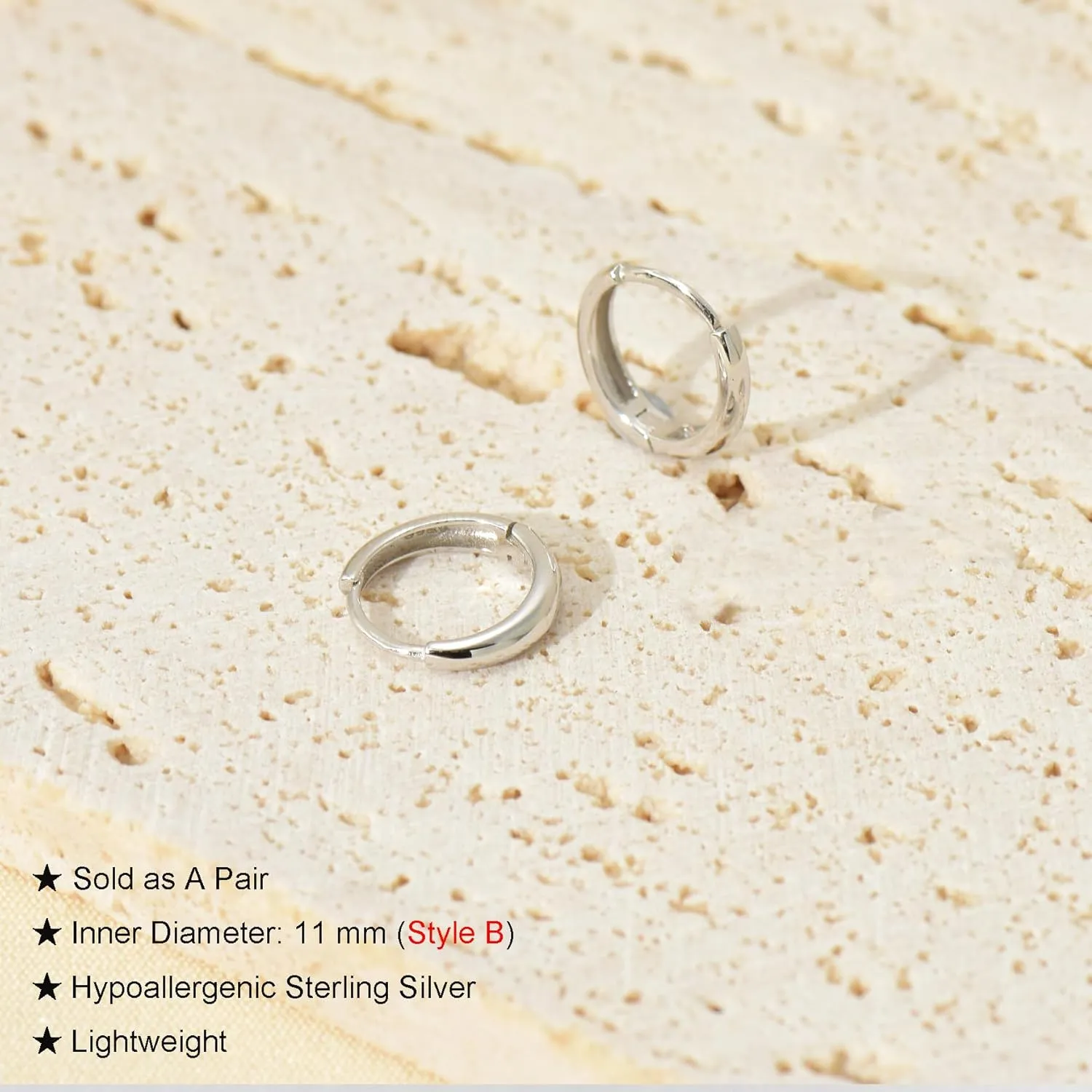 Solid 925 Sterling Silver Small Gold/Silver Hoop Earrings for Women Men 18K Gold Plated Huggie Earrings Hypoallergenic Earring for Tragus Cartilage Helix Conch Rook Daith Earlobe Jewelry Gift