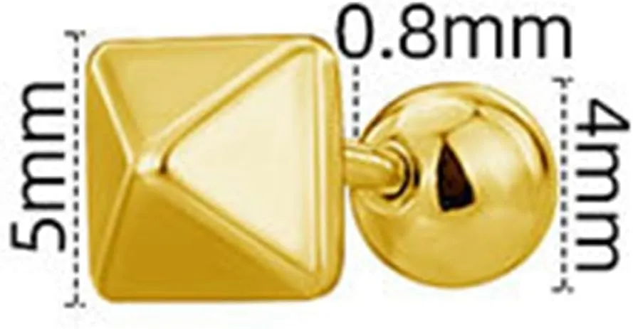 Stainless Steel Geometry Pyramid Shaped Cocktail Party Wedding Stud Earrings