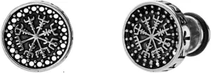 Stainless Steel Retro Vintage Style Vikings Futhark Magic Norse Runes Stud Earrings