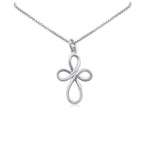 Sterling Silver Infinity Cross Necklace for Women, Eternity Cross Necklace, Christmas Gift Necklace, Religious Gift Jewelry, 18 inches