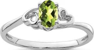 Sterling Silver Rhodium-Plated Peridot Ring - Jewelry By Sweet Pea