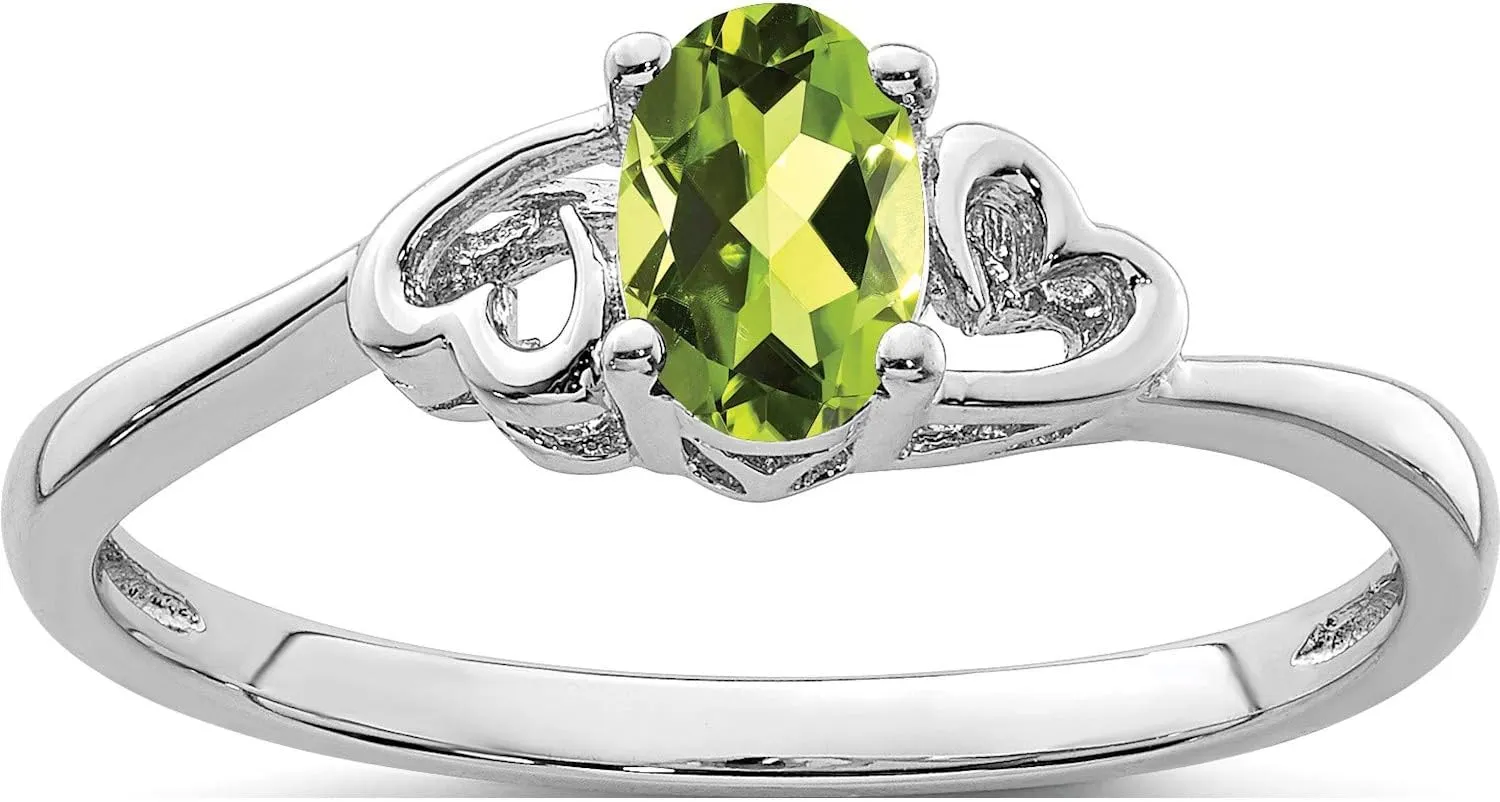 Sterling Silver Rhodium-Plated Peridot Ring - Jewelry By Sweet Pea