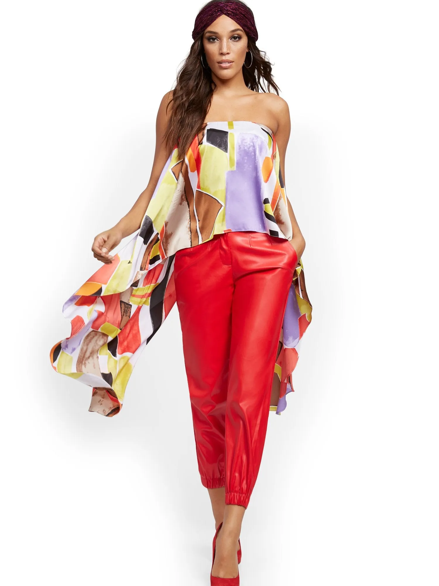 Strapless High-Low Blouse