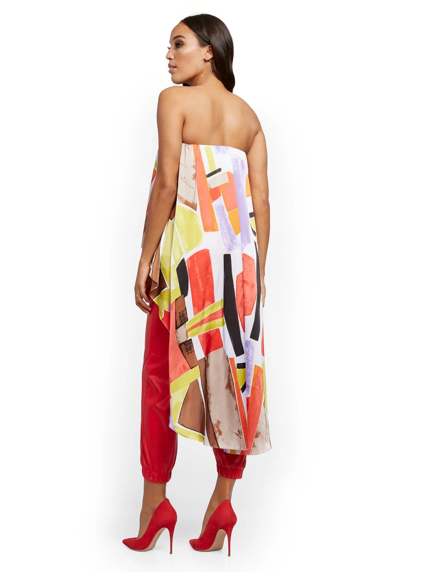 Strapless High-Low Blouse