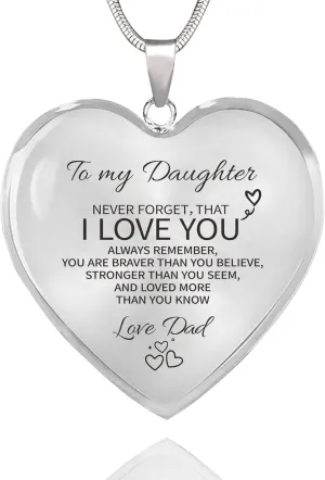 TAGOMEI Graduation Gifts for Her Daughter Birthday Gifts from Mom Dad, Heart Necklace for Women Teens To My Daughter Granddaughter Necklace Inspirational Birthday College Graduation Gifts for Women