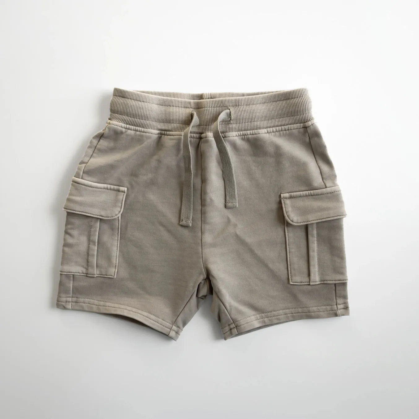 Tan Acid Wash Cargo Shorts