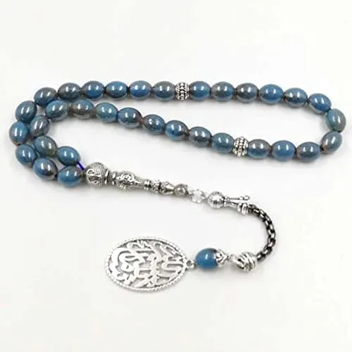 Tasbih Turkish Design Bracelet Ceramics 33 Beads Islamic Accessories Pendant Muslim 33 Prayer Bead Bracelets Eid Gift (8x10mm x 66 Beads)