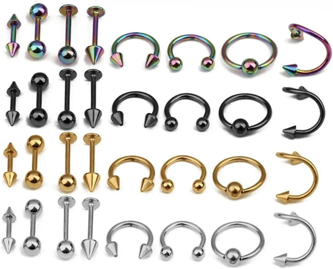 TENDYCOCO Body Jewlery Daith Piercing Navel Barbell Fish Hook Necklace Pierced Earrings Belly Ring Body Jewelry