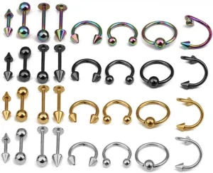 TENDYCOCO Body Jewlery Daith Piercing Navel Barbell Fish Hook Necklace Pierced Earrings Belly Ring Body Jewelry