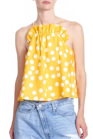 THE SUMMER RUFFLE TANK- DOTTY