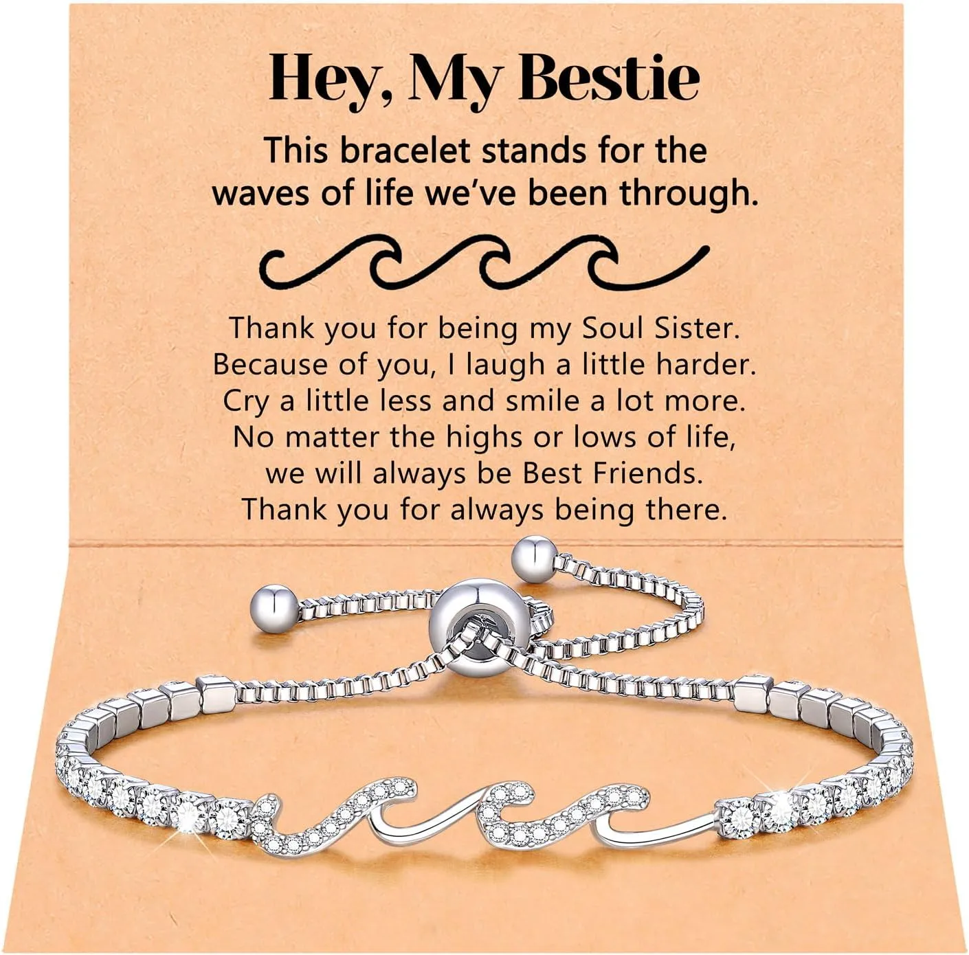 The Waves of Life Bracelets for Women, Birthday Christmas Gifts for Bestie Daughter Sister Friend