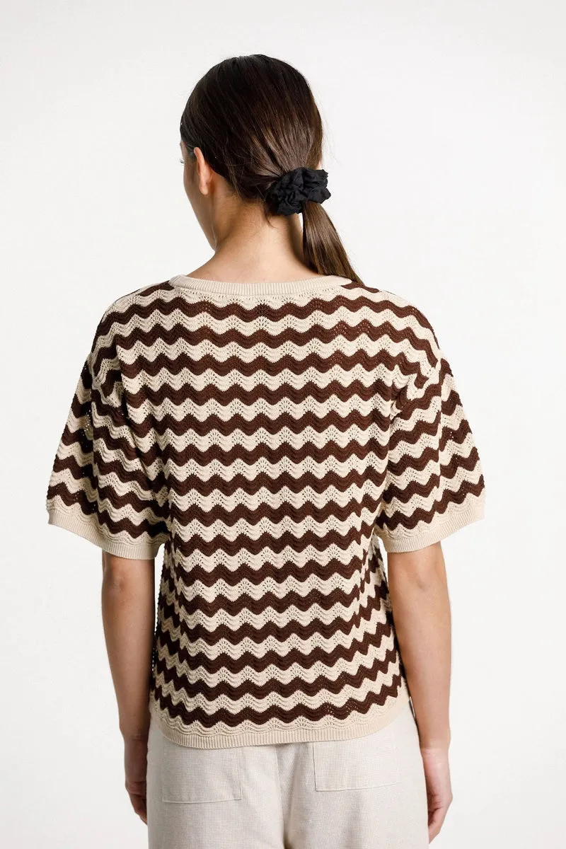 Thing Thing - Squiggle Tee - Chocolate Latte