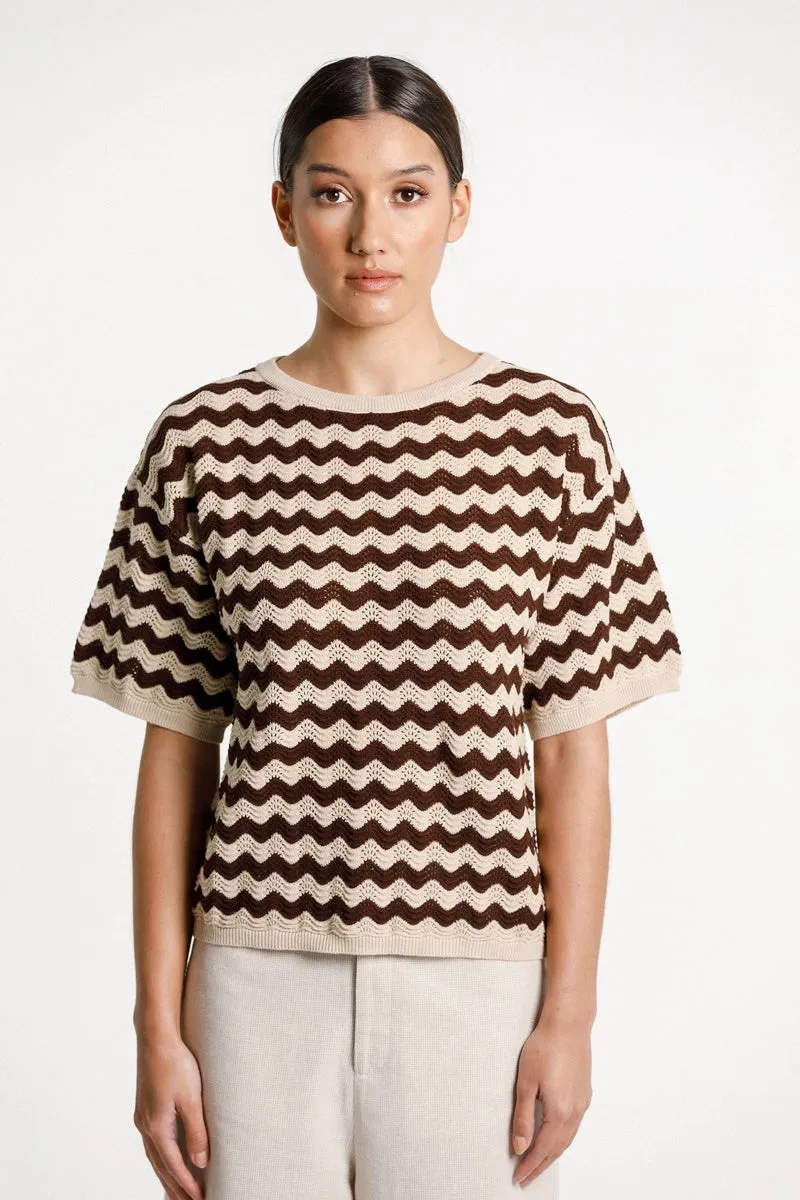 Thing Thing - Squiggle Tee - Chocolate Latte