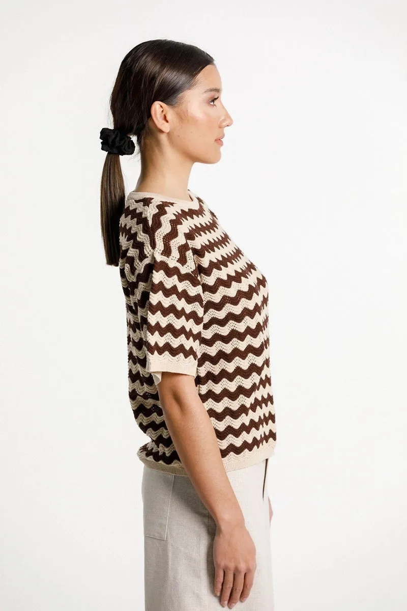 Thing Thing - Squiggle Tee - Chocolate Latte