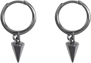 Tiny Punk Spike Dangle Drop Hoop Earrings for Women Teen Girls Men Sterling Silver Charms Hoops Cuff Cartilage Stud Tragus Helix Wrap Minimalist Geometric Earrings Hypoallergenic Fashion Personalized
