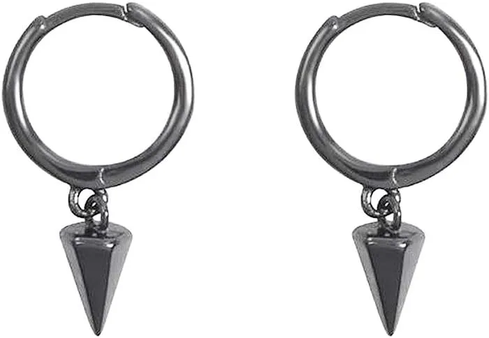 Tiny Punk Spike Dangle Drop Hoop Earrings for Women Teen Girls Men Sterling Silver Charms Hoops Cuff Cartilage Stud Tragus Helix Wrap Minimalist Geometric Earrings Hypoallergenic Fashion Personalized