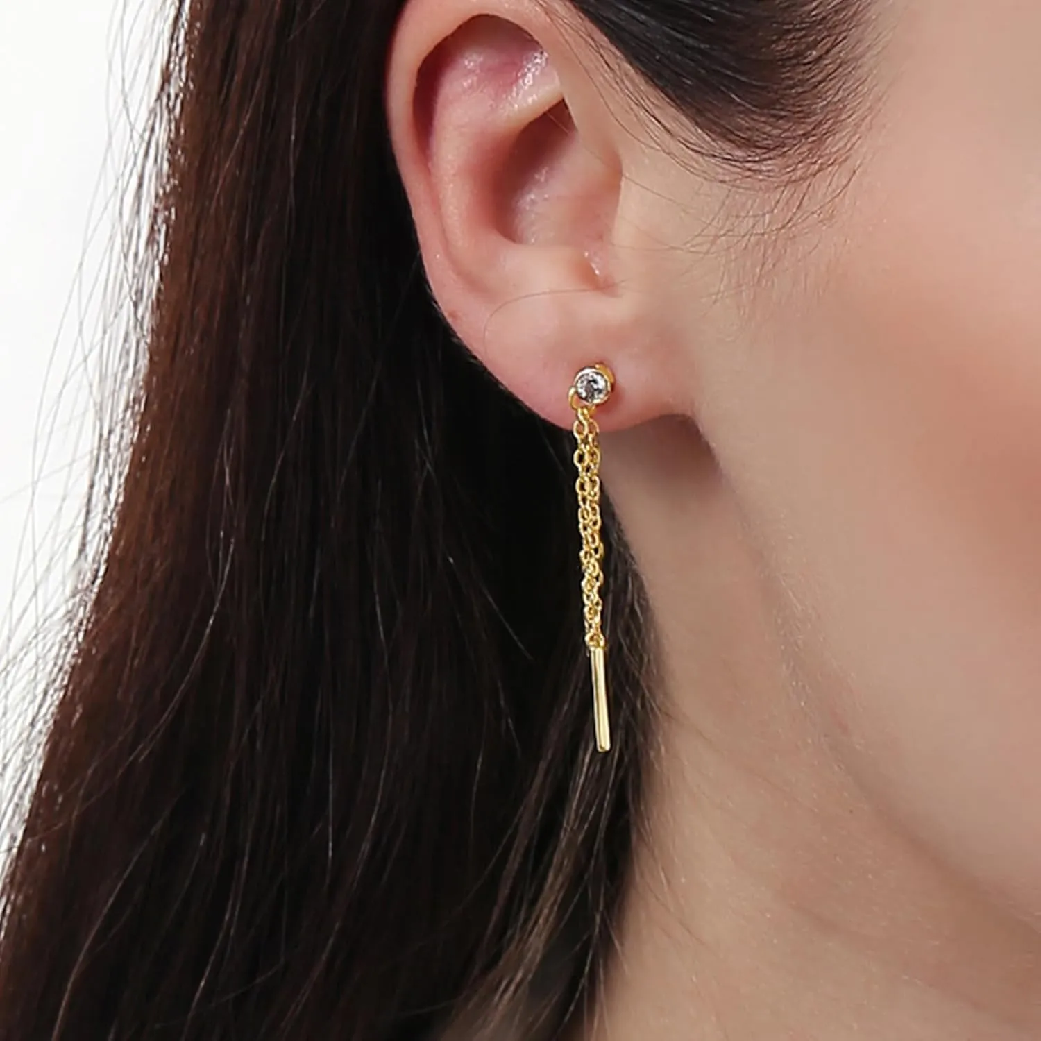 ToHeart Chain Link Earrings for Womens Hypoallergenic 14K Chain Earrings for Womens Minimalist 14K Gold Earrings for Girls