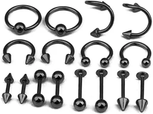 Tongue Bar Black Earrings Belly Button Belly Ring Body Jewelry Piercing Nose Piercing Jewellery Barbell