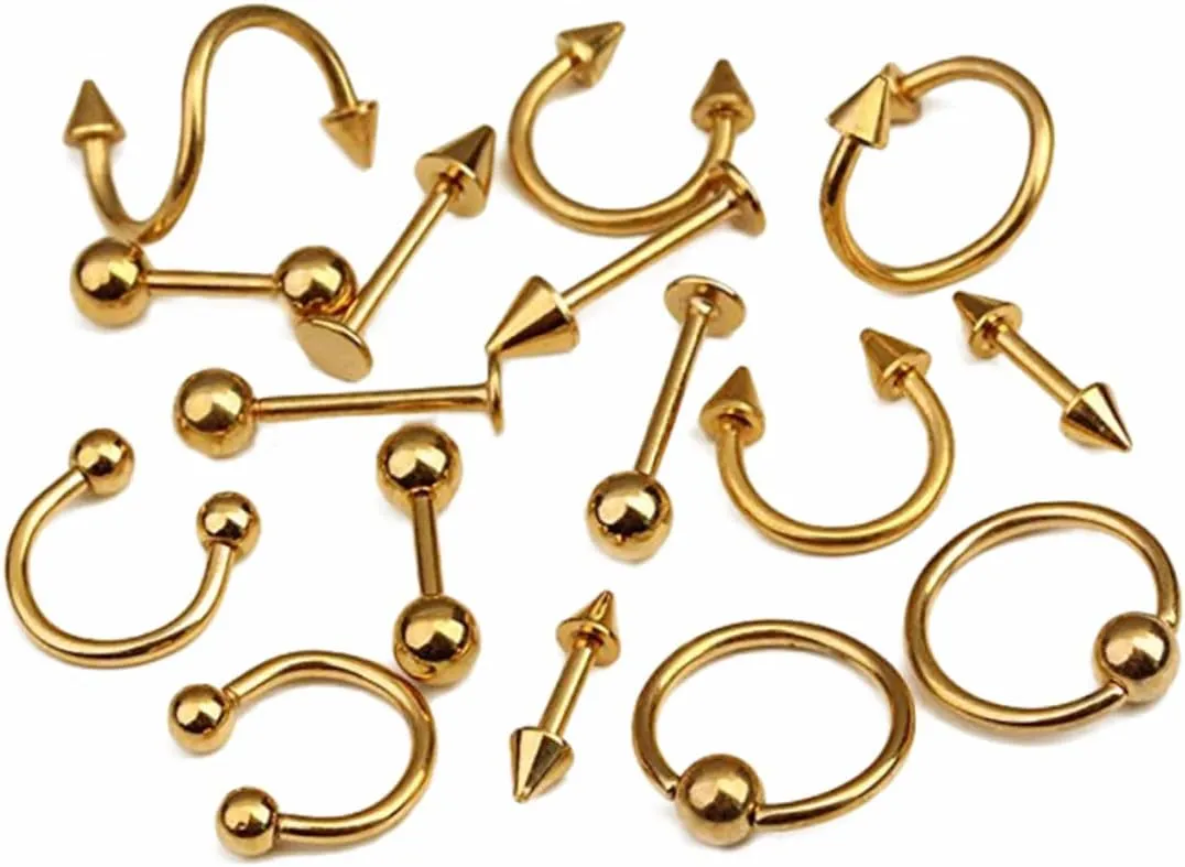 Tongue Ring Black Earrings Barbell Fish Hook Necklace Pierced Earrings Nose Earrings Daith Piercing Body