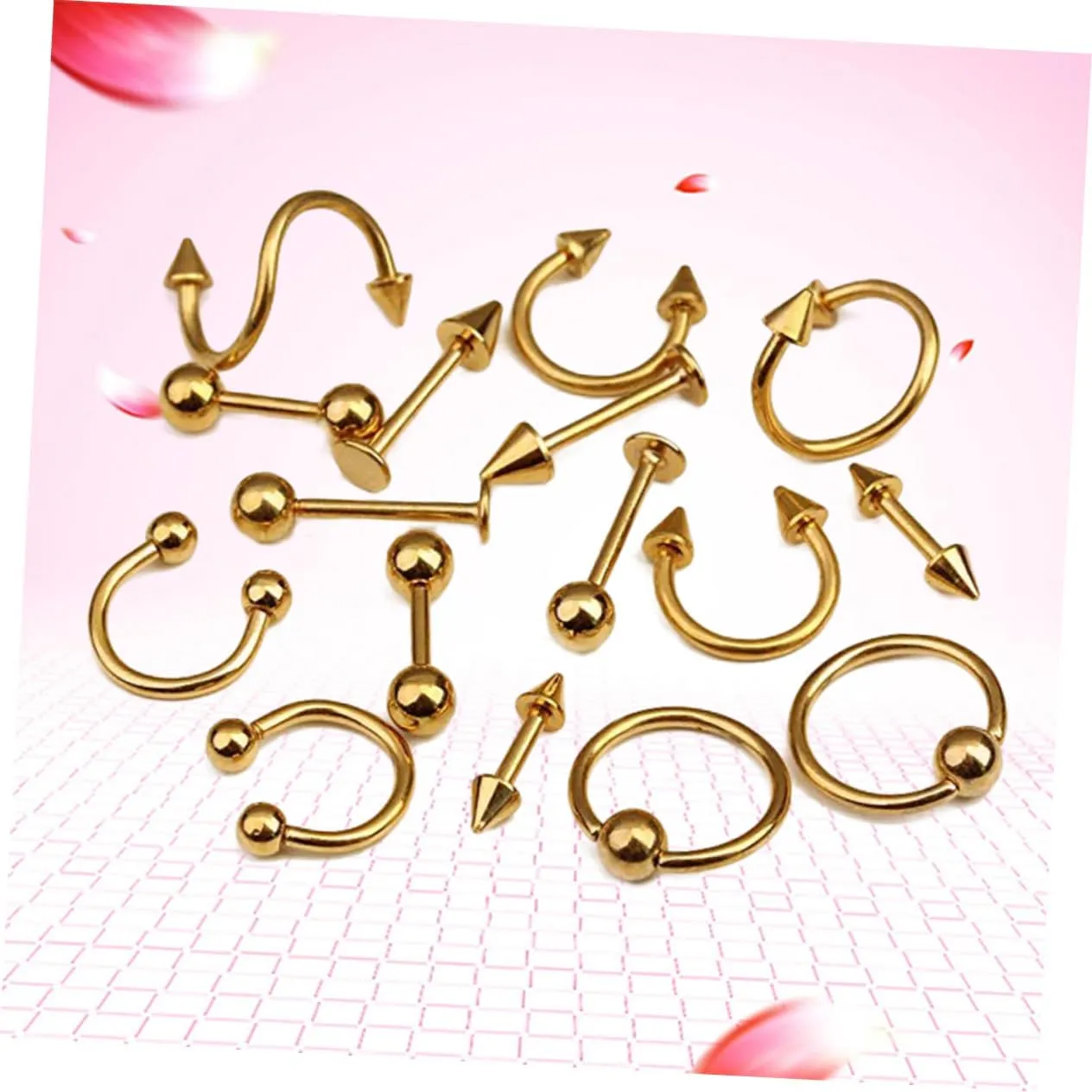 Tongue Ring Black Earrings Barbell Fish Hook Necklace Pierced Earrings Nose Earrings Daith Piercing Body