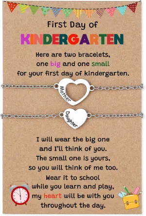 TONY & SANDY First Day of Kindergarten Bracelet Mommy and Me Mother Daughter Son Bracelets Set Back to School Gifts
