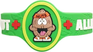 Tree Nut Allergy Adjustable Silicone Medical Bracelet