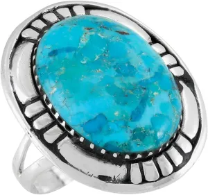Turquoise Ring Sterling Silver 925 Genuine Gemstones Size 6 to 11
