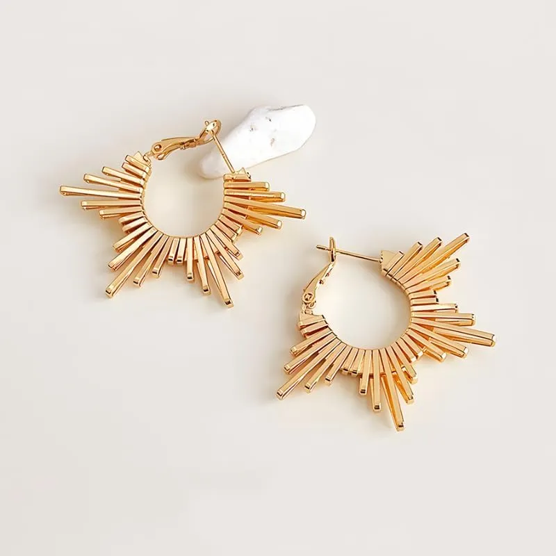 Two Tone Small Hoop Huggie Earrings, Gold&Sliver Earrings|Sun Hoop Earrings|Star Cross Dangle with CZ|Square Shell Drop Stud Earrings|14K&18K Gold-Plated Earrings Jewelry Women Birthday Gifts