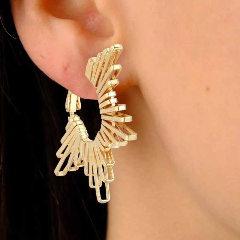 Two Tone Small Hoop Huggie Earrings, Gold&Sliver Earrings|Sun Hoop Earrings|Star Cross Dangle with CZ|Square Shell Drop Stud Earrings|14K&18K Gold-Plated Earrings Jewelry Women Birthday Gifts