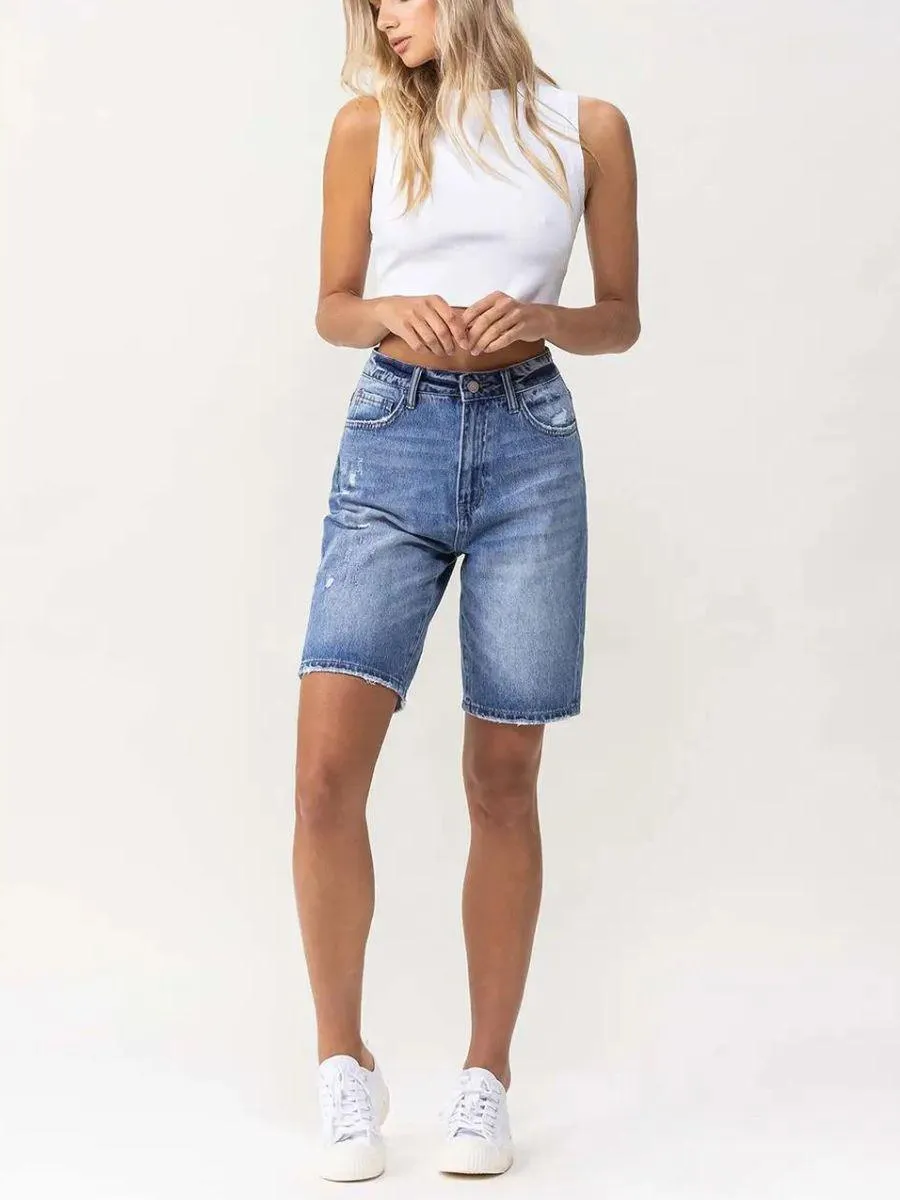 VERVET By Flying Monkey High Fives and Fist Bumps Boyfriend Shorts