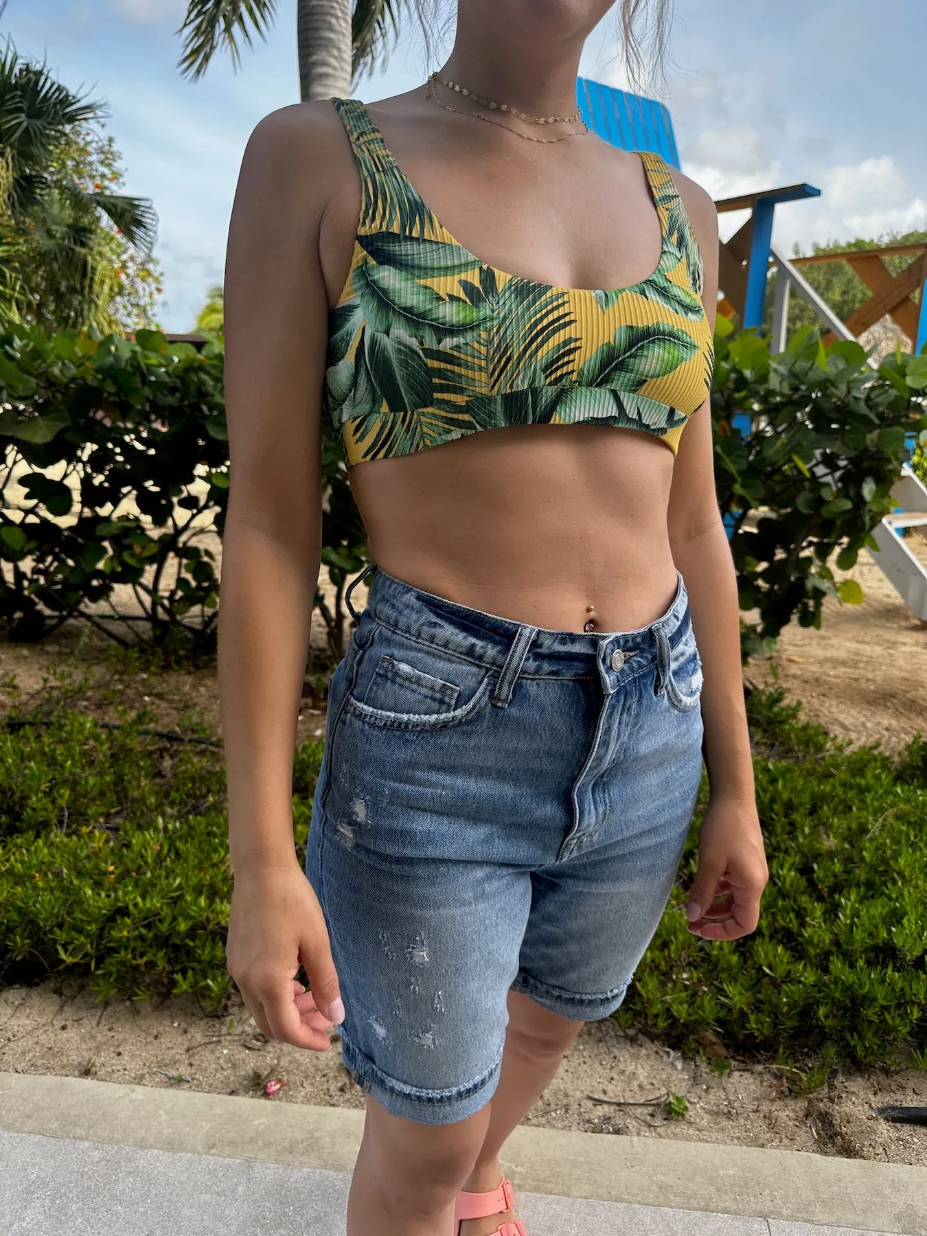 VERVET By Flying Monkey High Fives and Fist Bumps Boyfriend Shorts
