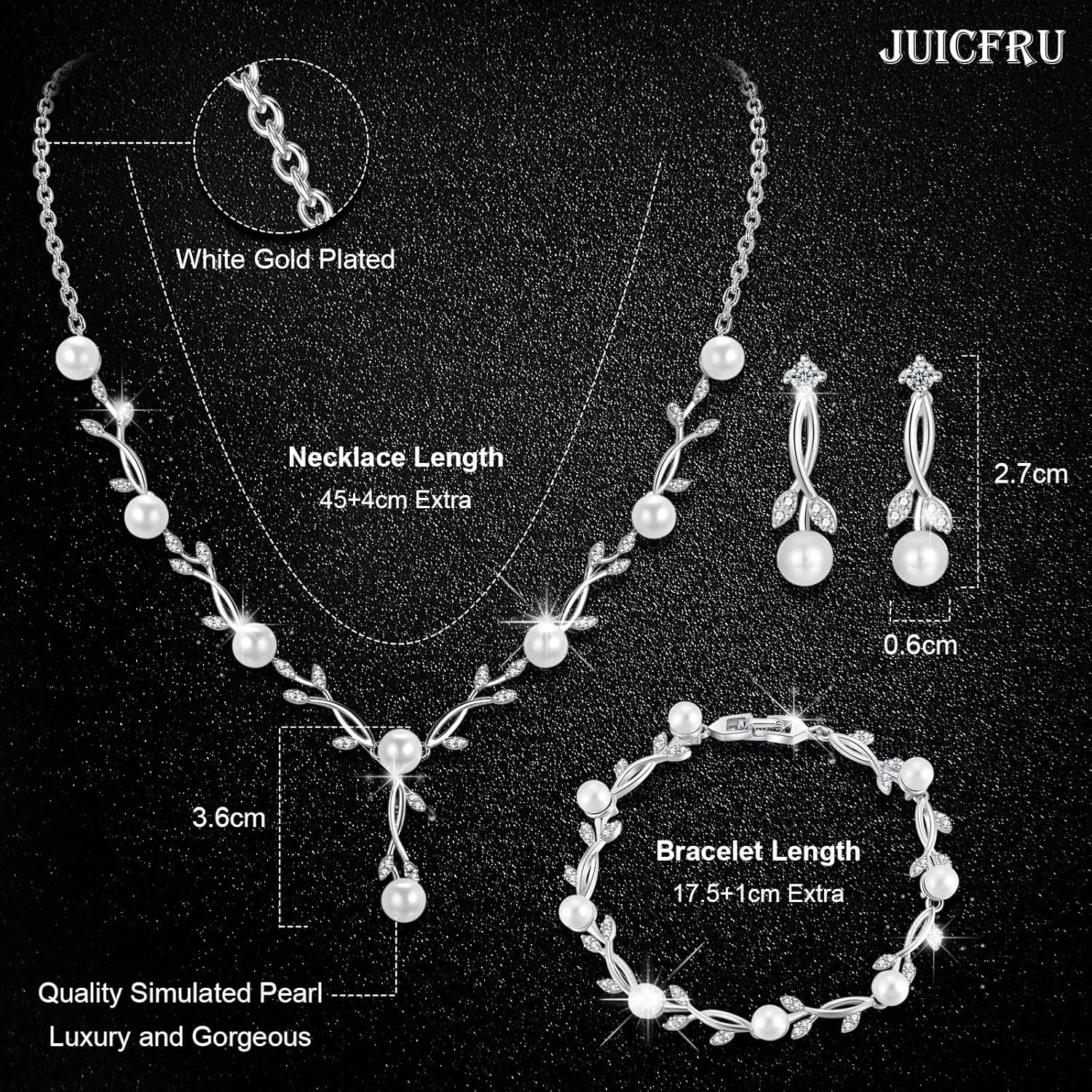Wedding Silver Jewelry Set for Women Cubic Zirconia Necklace Earrings Bracelet Sets for Bride Wedding Costume Jewelry for Bridesmaid