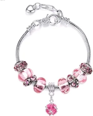 White Birch Fit Pandora Bracelets with Charms Set Teen Girls Jewelry Gifts Ideas Adjustable 6.7-8.3 Inch