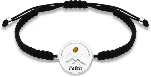WKXZMTR Mustard Seed Charm Handmade Braided Rope Bracelets Women's Christian Bracelet Christian Themed Jewelry
