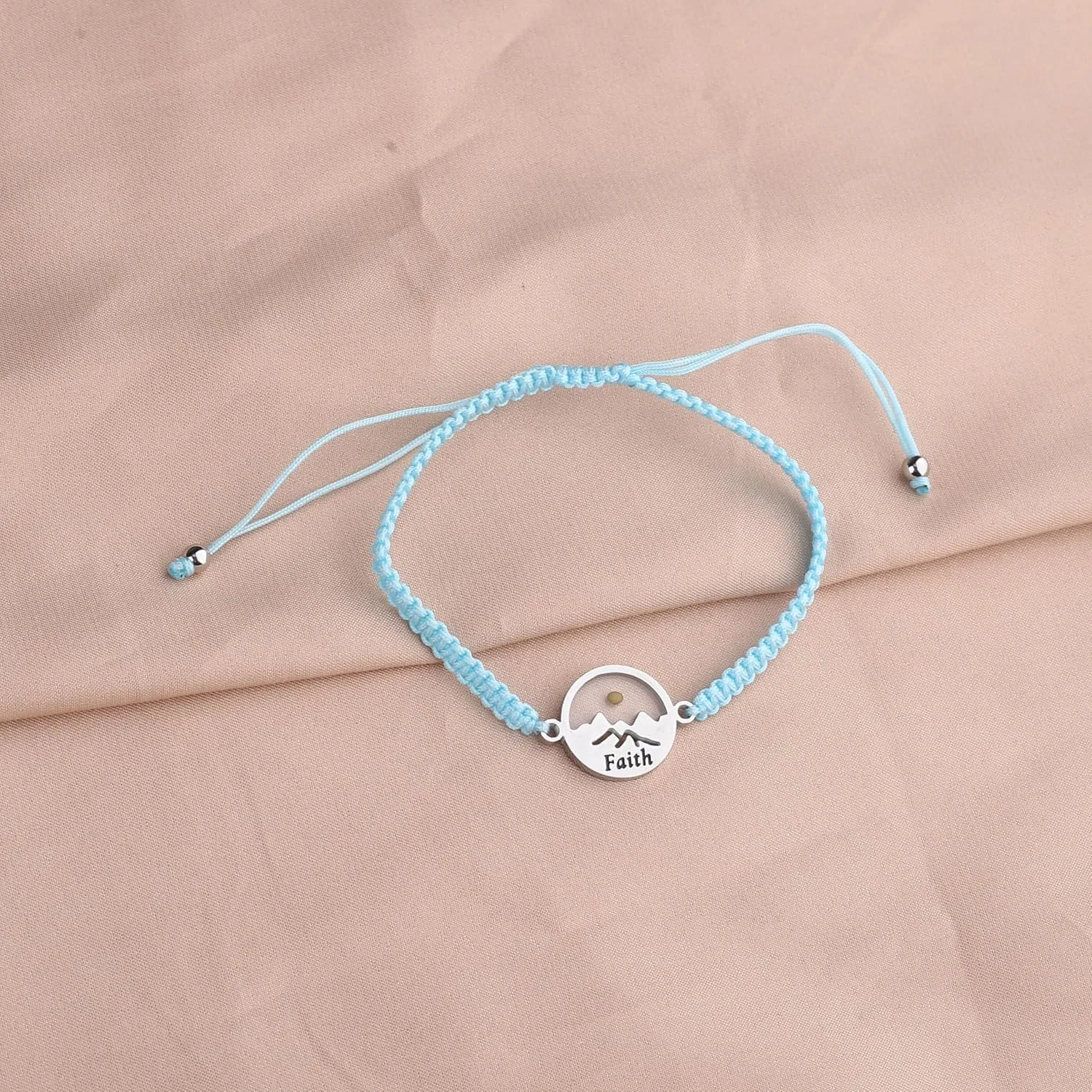 WKXZMTR Mustard Seed Charm Handmade Braided Rope Bracelets Women's Christian Bracelet Christian Themed Jewelry