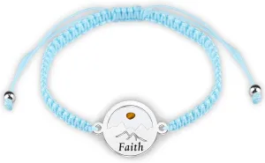 WKXZMTR Mustard Seed Charm Handmade Braided Rope Bracelets Women's Christian Bracelet Christian Themed Jewelry