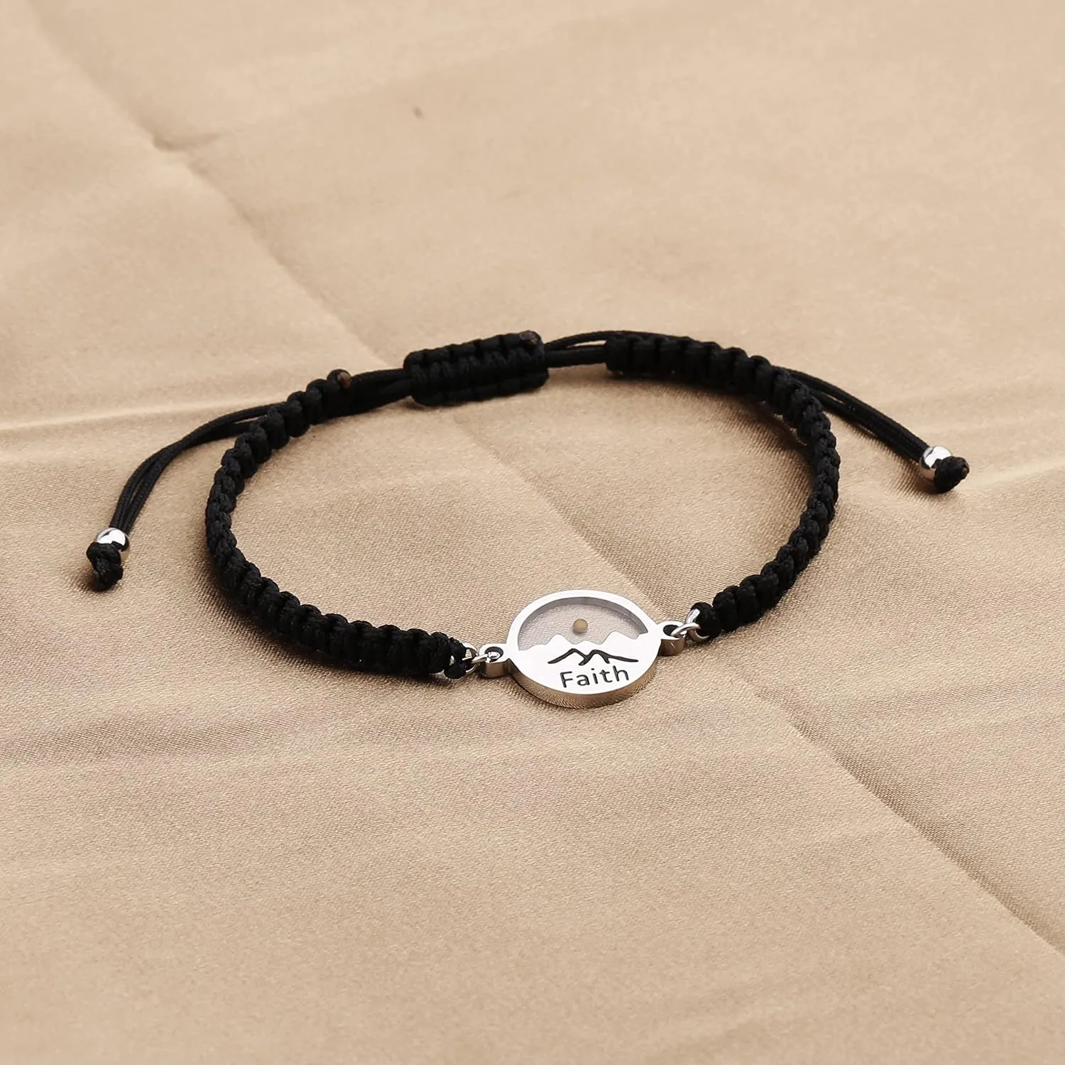WKXZMTR Mustard Seed Charm Handmade Braided Rope Bracelets Women's Christian Bracelet Christian Themed Jewelry